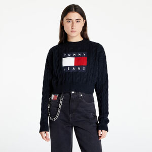 TOMMY JEANS Boxy Center Flag Pullover Black