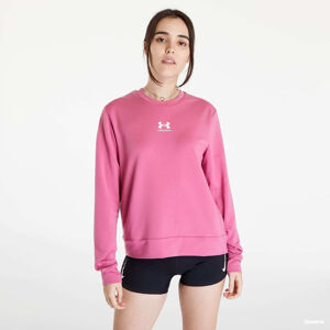 Under Armour Rival Terry Crew T-Shirt Pink