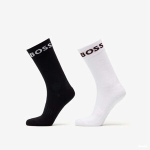 Hugo Boss 2-Pack of Short Logo Socks In Cotton Blend Black/ White