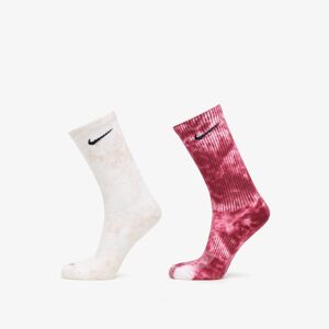 Nike Everyday Plus Cushioned Tie-Dye Crew Socks 2-Pack Pink/ Wine