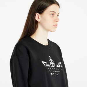 adidas Originals Houndstooth Trefoil Infill Graphic Long Sleeve Sweatshirt Black