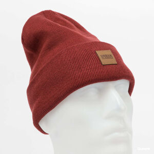 Urban Classics Synthetic Leatherpatch Long Beanie Wine