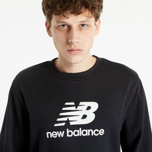 New Balance Essentials Stacked Logo French Terry Crewneck Black