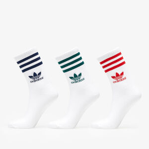 adidas Originals 3-Stripes Crew Sock 3-Pack White/ Night Indigo/ Red/ Dark Green
