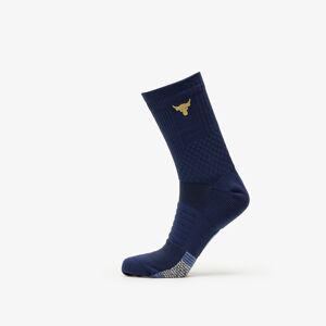 Under Armour Project Rock Ad Playmaker 1-Pack Mid-Crew Socks Midnight Navy/ Hushed Blue/ Metallic Gold