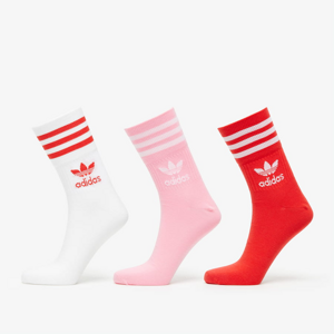Ponožky adidas Mid Cut Crew Socks 3 Pairs biele/ružové/červené