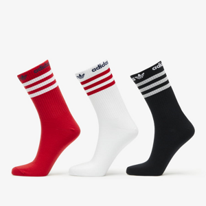Ponožky adidas Originals Crew Sock 3-Pack Black/ White/ Better Scarlet