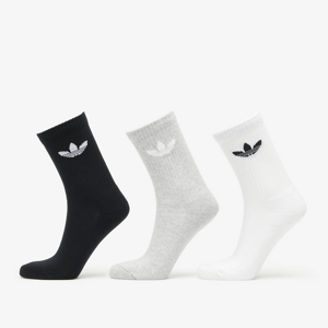Ponožky adidas Originals Trefoil Cushion Crew Sock 3-Pack White/ Medium Grey Heather/ Black