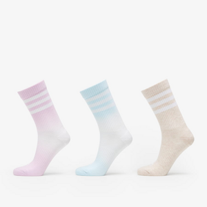 Ponožky adidas Performance Dip-Dyed 3-Stripes Cushioned Crew Socks 3-Pack Bílé/Růžové/Tyrkysové