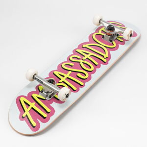 Skateboard Ambassadors Komplet Skateboard Fresh biely / ružový / žltý