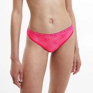 Nohavičky Calvin Klein Ck1 Logo Lace Bikini Pink Splendor