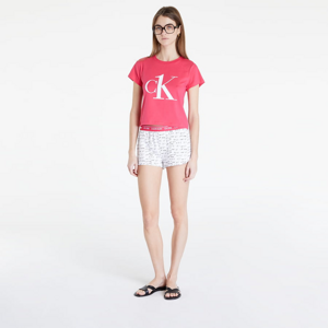 Dámske pyžamo Calvin Klein Ck1 Sleep Short Set Pink Spdr Top/ Bag Marker Logo/ White
