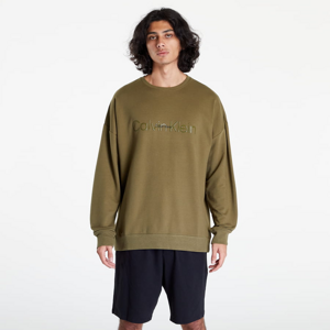 ´Pánske pyžamo Calvin Klein Emb Icon Lounge L/S Sweatshirt Zelená