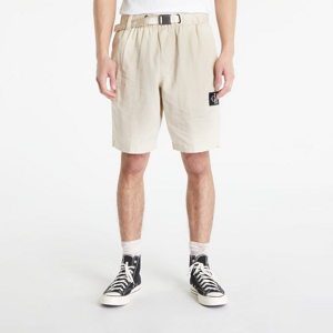 CALVIN KLEIN JEANS Linen Belted Shorts Stone