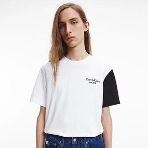 Tričko s krátkym rukávom CALVIN KLEIN JEANS Stacked Colorblock T-Shirt Bílé