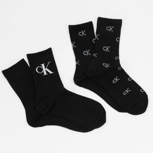 Ponožky CALVIN KLEIN JEANS Womens 2Pack Allover Monogram Socks čierne