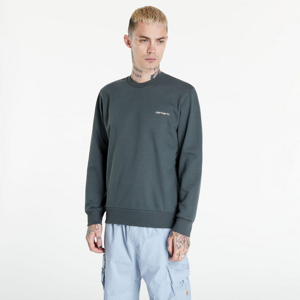 Mikina Carhartt WIP Script Embroidery Sweat Bright White/ JOLLY GREE