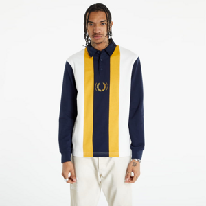 Pánske tričko FRED PERRY Long Sleeve Stripe Rugby Tee navy / žlté / biele