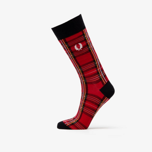 Ponožky FRED PERRY Royal Stewart Tartan Socks červené