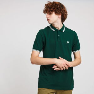 Polo tričko FRED PERRY Twin Tipped Fred Perry Shirt tmavozelené