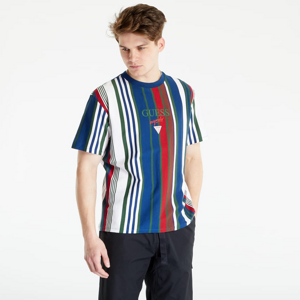 Tričko s krátkym rukávom GUESS Go Pat Vertical Stripe Tee Pure White Multi