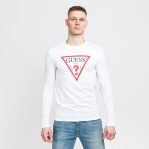 GUESS M Triangle Logo LS Tee White