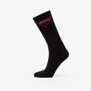 Ponožky GUESS Triangle Logo Crew Socks black / red