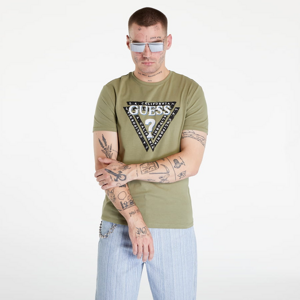 Tričko s krátkym rukávom GUESS Triangle Logo T-shirt Zelené