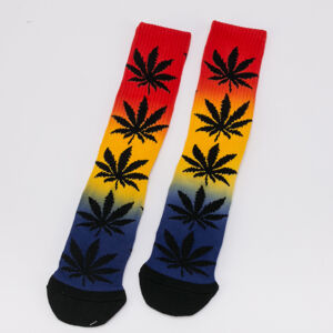 Ponožky HUF Plantlife Gradient Dye Sock čierne / červené / žlté / navy