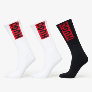 Ponožky Hugo Boss Red Logo Short 3-Pack Socks White/ Black