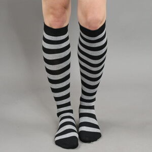 Ponožky Urban Classics Ladies Striped Socks čierne / tmavošedé