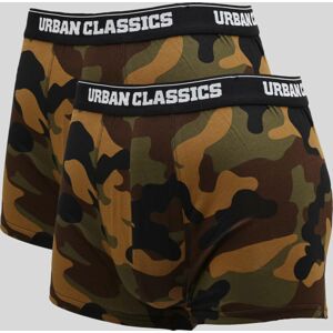 Urban Classics 2-Pack Camo Boxer Shorts camo zelené