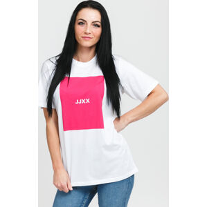 Dámske tričko JJXX JXamber Relaxed Tee biele / tmavoružové