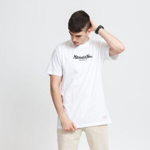 Tričko s krátkym rukávom Mitchell & Ness Branded Pinscript Tee biele