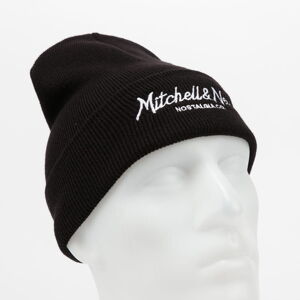 Zimná čiapka Mitchell & Ness Pinscript Cuff Knit čierny / biely