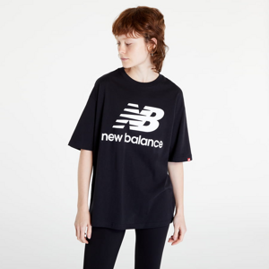 Tričko New Balance NB Essentials Stacked Logo Tee čierny