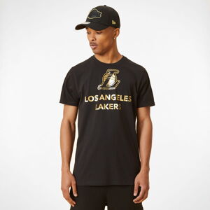 Tričko s krátkym rukávom New Era LA Lakers Metallic Logo Black T-Shirt černé