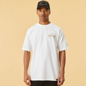 Tričko s krátkym rukávom New Era LA Lakers Metallic Print White T-Shirt