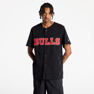 Tričko s krátkym rukávom New Era Chicago Bulls Button JerseyShort Sleeve Tee Black