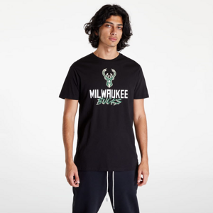 Tričko s krátkym rukávom New Era NBA Script Tee Milwaukee Bucks Black