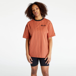 Tričko s krátkym rukávom New Era Pinstripe Oversized T-Shirt Medium Brown/ Black