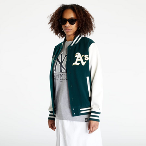 Bomber bunda New Era Varsity Oakland Athletics MLB Heritage Varsity Jacket Dark Green/ Off White