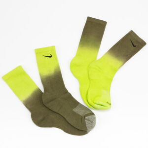 Ponožky Nike U NK Everyday Plus Cush Crew 2Pack olivové / limetkové