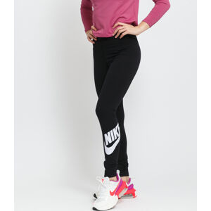 Dámske nohavice Nike NSW Essential Women's High-Waisted Logo Leggings Black/ White
