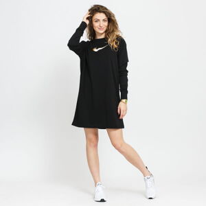Šaty Nike W NSW LS Dress Print čierne