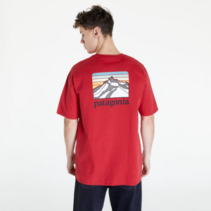 Tričko s krátkym rukávom Patagonia Line Logo Ridge Pocket Responsibili-Tee Sumac Red