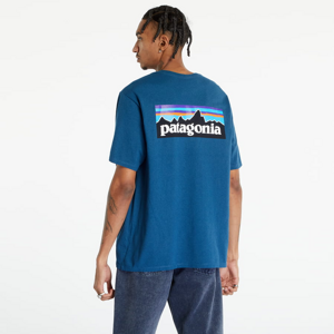 Pánske tričko Patagonia M's P-6 Logo Responsibili-Tee Wavy Blue