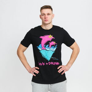 Tričko s krátkym rukávom Pink Dolphin Double Dolphin Tee čierne