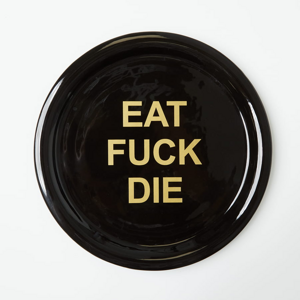 PLEASURES Eat Plate Black