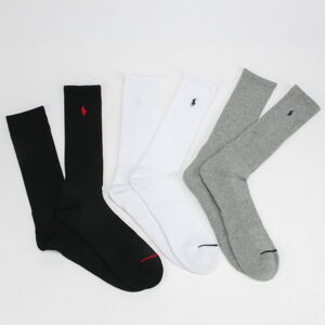 Ponožky Polo Ralph Lauren 3Pack Crew Socks melange šedé / biele / čierne